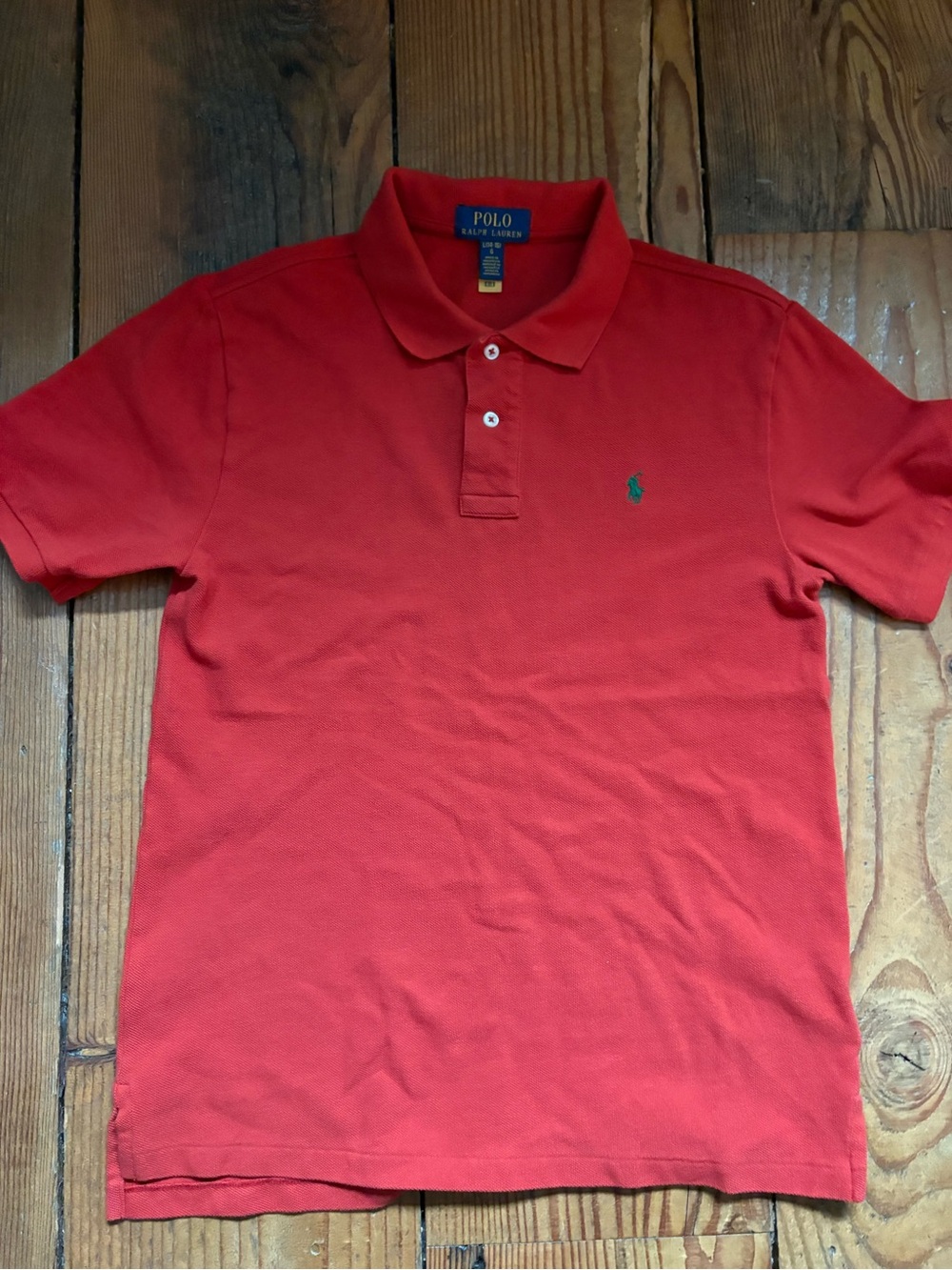 Polo by Ralph Lauren Men's Red Short-Sleeve Polo with Green Pony